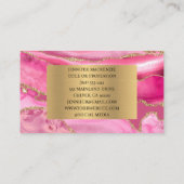 Elegante Roze en Gouden Agaat Luxe Visitekaartje (Achterkant)