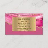 Elegante Roze en Gouden Agaat Luxe Visitekaartje (Achterkant)