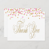 Elegante roze en gouden bedankkaarten bedankkaart (Voorkant / Achterkant)