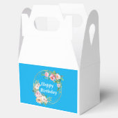 Elegante roze en gouden bloem krans gunst doos bedankdoosjes (Geopend)