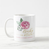 Elegante Roze en Gouden Bloemen Baby in Bloomdouch Koffiemok (Links)