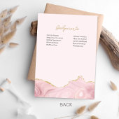 Elegante roze en gouden engel doop en doop in kaart