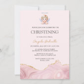 Elegante roze en gouden engel doop en doop in kaart (Voorkant)