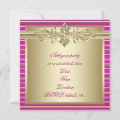 Elegante roze en gouden feestuitnodigingen kaart (Achterkant)