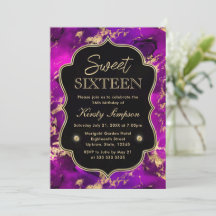 Elegante Roze en Gouden Galaxy Marmer Sweet Sixtee