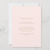 Elegante roze en gouden klassieke bruiloft save the date (Achterkant)
