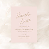 Elegante roze en gouden klassieke bruiloft save the date