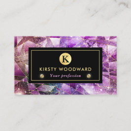 Elegante Roze en Gouden Middernacht Kristal Galaxy Visitekaartje