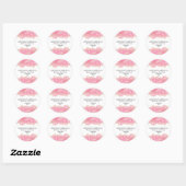Elegante roze en gouden moderne bruiloft ronde sticker (Vel)