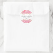 Elegante roze en gouden moderne bruiloft ronde sticker (Tas)