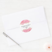 Elegante roze en gouden moderne bruiloft ronde sticker (Envelop)