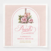 Elegante Roze en Gouden Parels Douche Servetten (Voorkant)