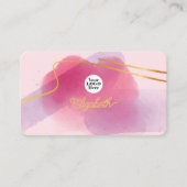 Elegante roze en gouden penseelstreken visitekaartje (Voorkant)