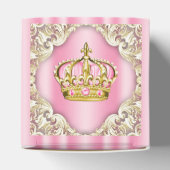 Elegante roze en gouden prinses kroon bedankdoosjes (Bovenkant)