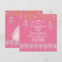 Elegante roze en gouden Quinceañera