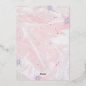 Elegante roze en gouden Quinceañera verjaardag Folie Uitnodiging (Achterkant)