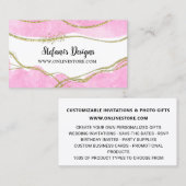 Elegante Roze en Gouden Sparkle Glitter Online Sto Visitekaartje (Voorkant / Achterkant)