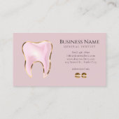 Elegante roze en gouden tandheelkundige visitekaar visitekaartje (Achterkant)