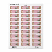 Elegante roze en gouden theepot Adresetiketten Etiket (Full Sheet)