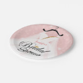 Elegante roze en gouden trouwjurk Vrijgezellenfees Papieren Bordje (Gekanteld)