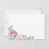 Elegante Roze en Gouden Waterverf Bloemen Baby Sho Bedankkaart (Achterkant)