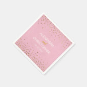 Elegante roze en goudfolie Confetti bruiloft Servet (Hoek)