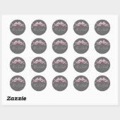Elegante Roze en Grijze Baby showers Stickers (Vel)