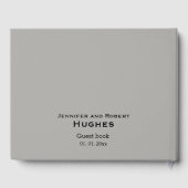 Elegante roze en grijze bloemenkant bruiloft gastenboek (Achterkant)