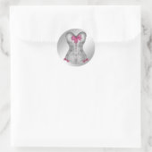 Elegante Roze en Grijze Corset Stickers (Tas)