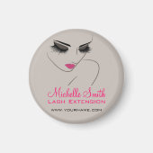 Elegante Roze en Grijze Wimper Extentie Schoonheid Magneet (Voorkant)