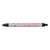 Elegante Roze en Grijze Wimper Extentie Schoonheid Zwarte Inkt Pen (Voorkant)