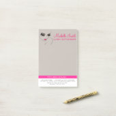 Elegante roze en grijze wimperuitbreiding schoonhe post-it® notes (Op bureau)