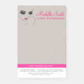 Elegante roze en grijze wimperuitbreiding schoonhe post-it® notes (Voorkant)