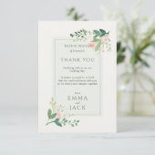 Elegante roze en groene Bloemen Huwelijk Bedankt (Staand voorkant)