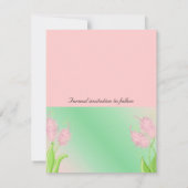 Elegante Roze en Groene Bloemige Bewaar de Datum Save The Date (Achterkant)