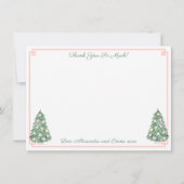 Elegante Roze en Groene Chinoiserie Bruidsdouche Bedankkaart (Voorkant)