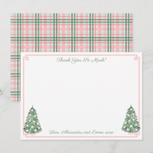 Elegante roze en groene Chinoiserie bruiloft douch Bedankkaart (Voorkant / Achterkant)