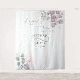 Elegante Roze en Groene Eucalyptus Wandkleed