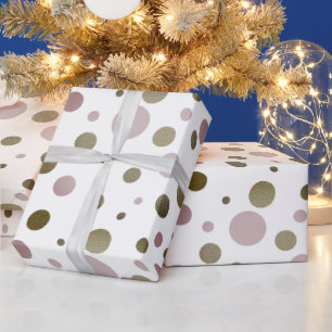 Elegante Roze en Groene Stippen uit het Verleden Cadeaupapier