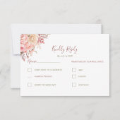 Elegante roze en ivoor Roos Spring Wedding RSVP Kaartje (Voorkant)