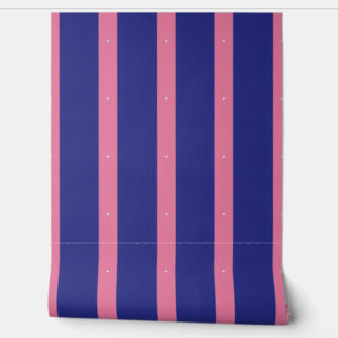 Elegante roze en marine strepen behang