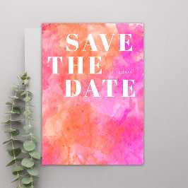 Elegante roze en Oranje minimalistische eenvoudige Save The Date