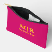 Elegante Roze en Oranje Monogram Initialen Etui (Open)