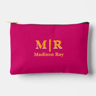 Elegante Roze en Oranje Monogram Initialen Etui