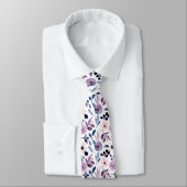 Elegante roze en paarse bloem patroon stropdas (Gebonden)