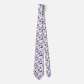 Elegante roze en paarse bloem patroon stropdas (Voorkant)