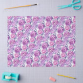 Elegante roze en Paarse bloemen Tissuepapier (Craft)