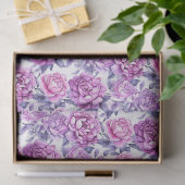 Elegante roze en Paarse bloemen Tissuepapier (Geschenk)