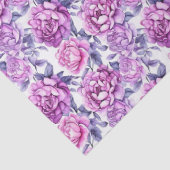Elegante roze en Paarse bloemen Tissuepapier (Detail)