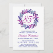 Elegante roze en Paarse krans 85e verjaardag Kaart (Voorkant)